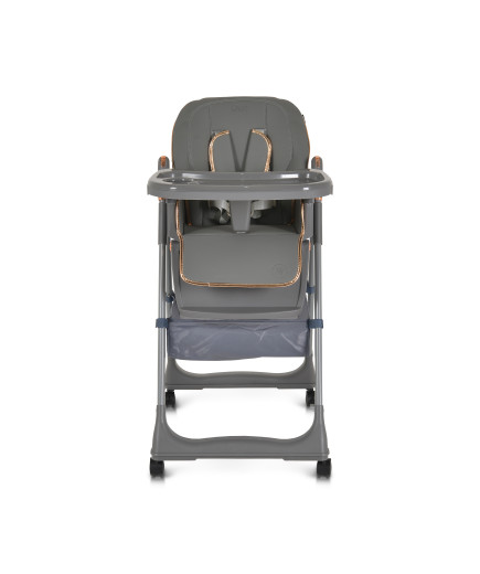 Детски стол за хранене с подарък Lindo сив