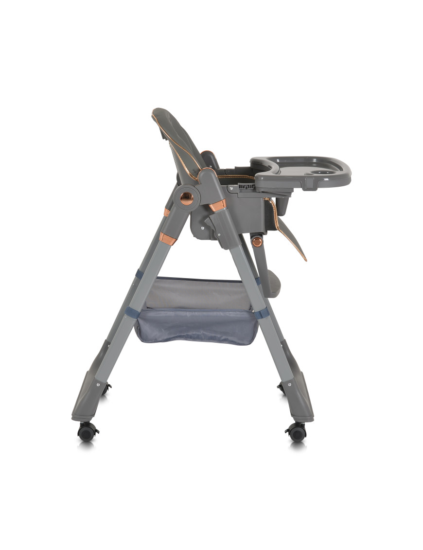 Детски стол за хранене с подарък Lindo сив