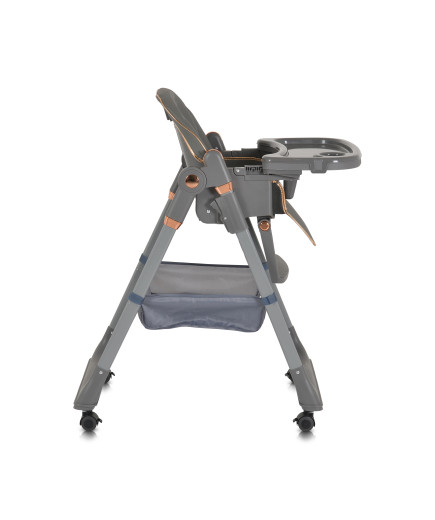 Детски стол за хранене с подарък Lindo сив