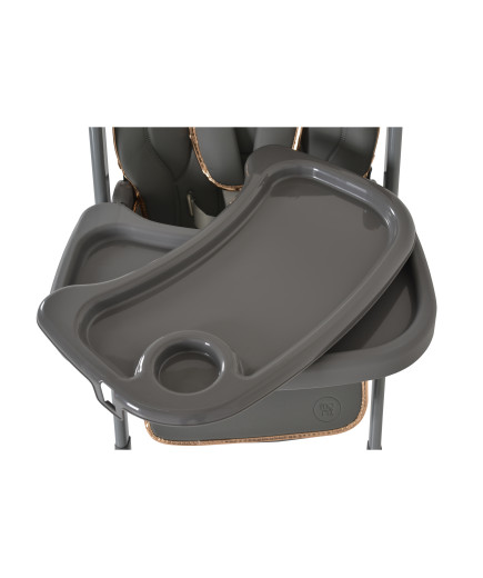 Детски стол за хранене с подарък Lindo сив