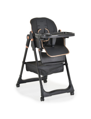 Детски стол за хранене с подарък Lindo черен