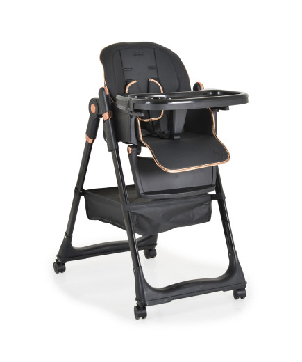 Детски стол за хранене с подарък Lindo черен