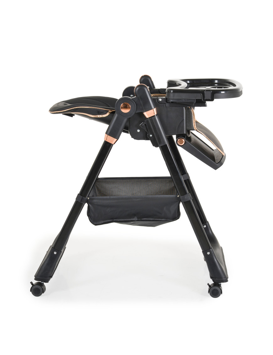 Детски стол за хранене с подарък Lindo черен