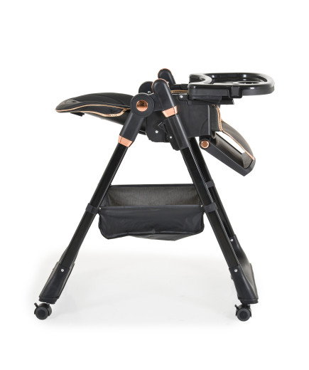 Детски стол за хранене с подарък Lindo черен