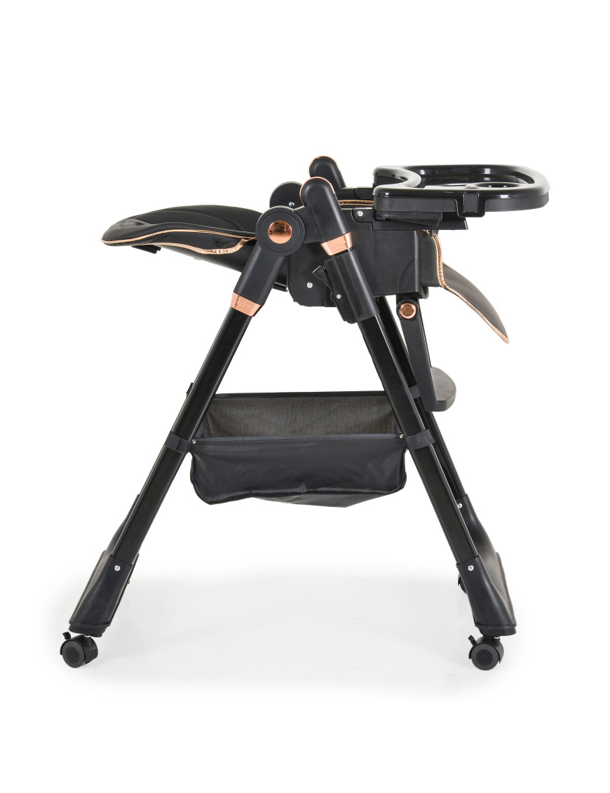 Детски стол за хранене с подарък Lindo черен