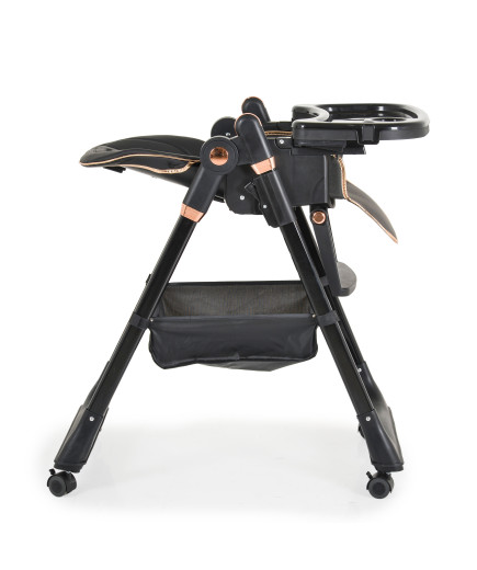 Детски стол за хранене с подарък Lindo черен