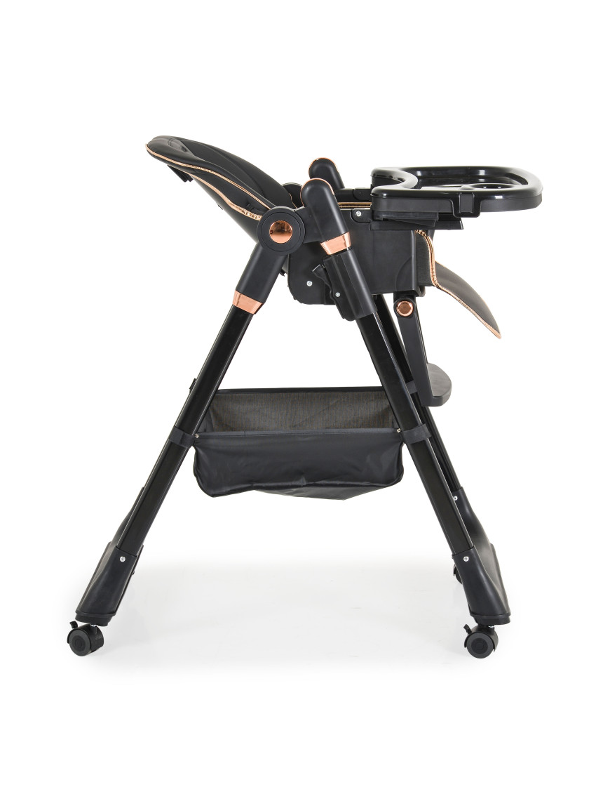 Детски стол за хранене с подарък Lindo черен