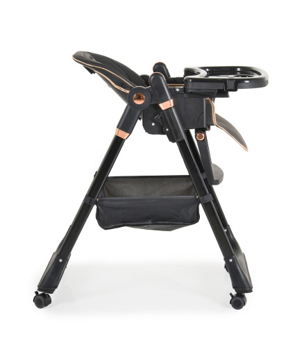 Детски стол за хранене с подарък Lindo черен