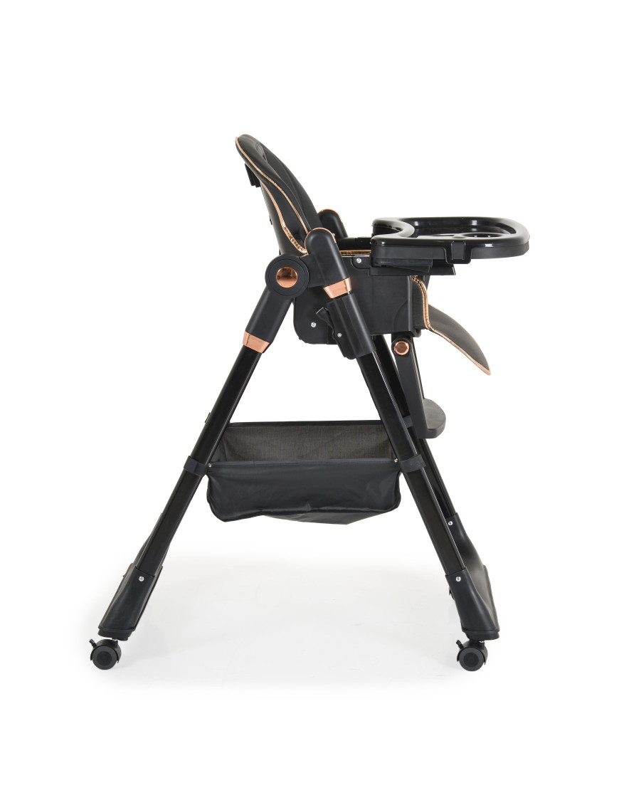 Детски стол за хранене с подарък Lindo черен