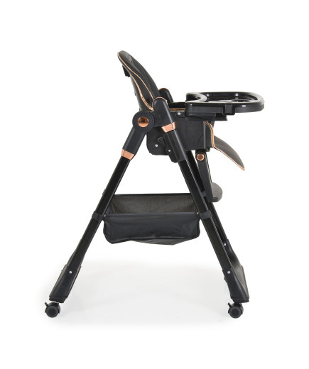 Детски стол за хранене с подарък Lindo черен