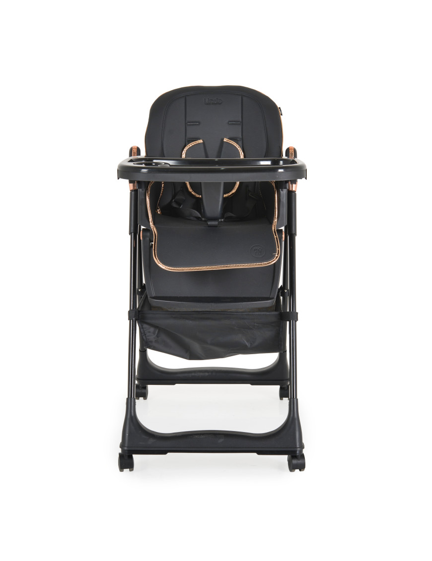 Детски стол за хранене с подарък Lindo черен