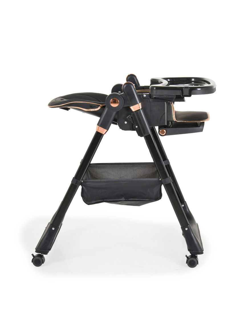 Детски стол за хранене с подарък Lindo черен