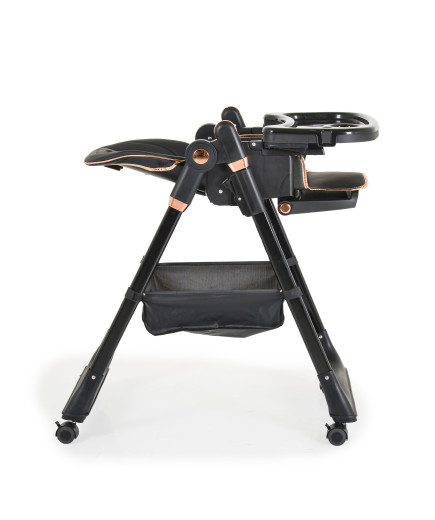 Детски стол за хранене с подарък Lindo черен