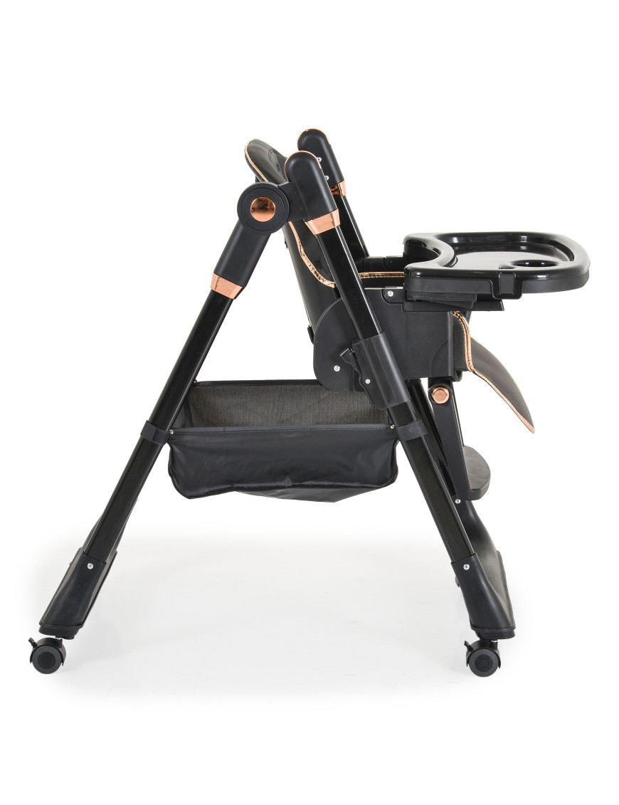 Детски стол за хранене с подарък Lindo черен