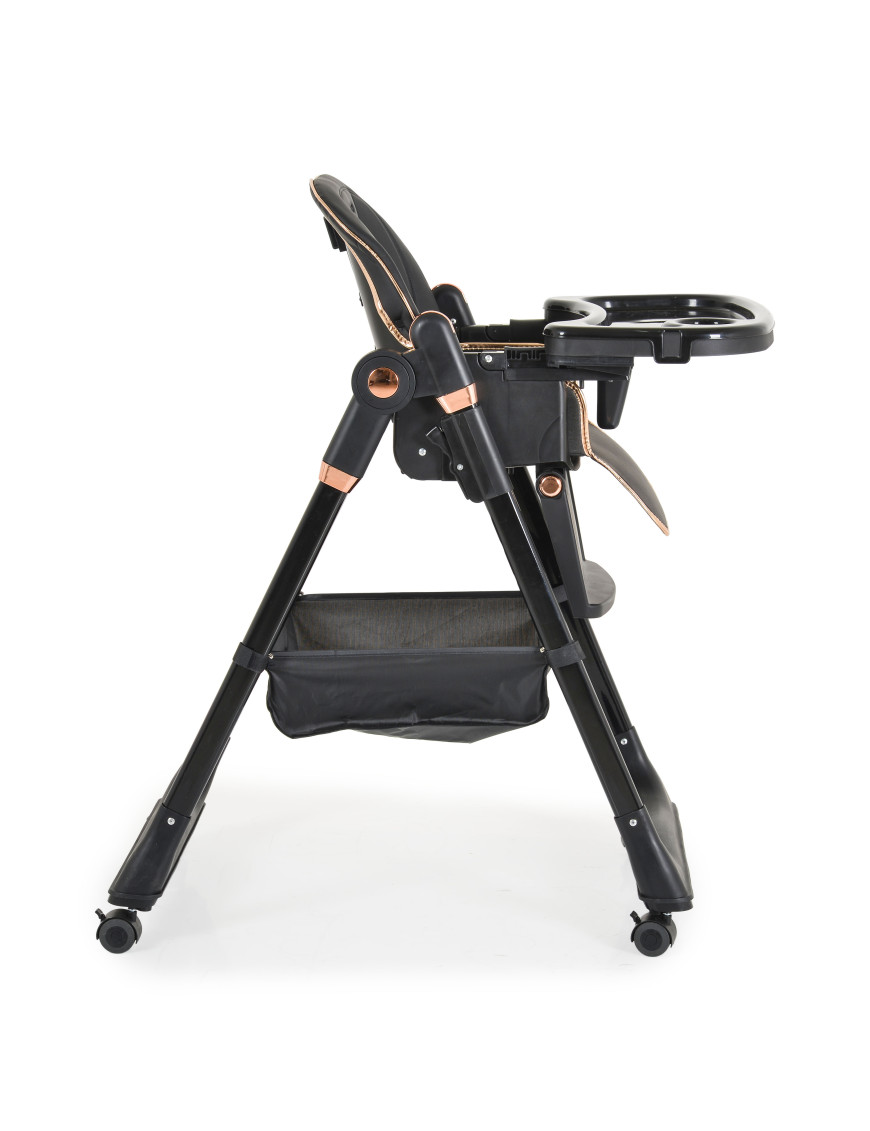 Детски стол за хранене с подарък Lindo черен