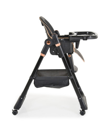 Детски стол за хранене с подарък Lindo черен