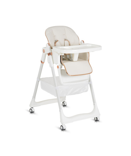 Детски стол за хранене с подарък Lindo бял