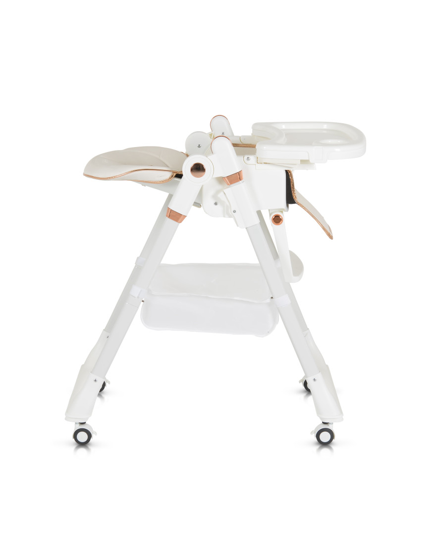 Детски стол за хранене с подарък Lindo бял