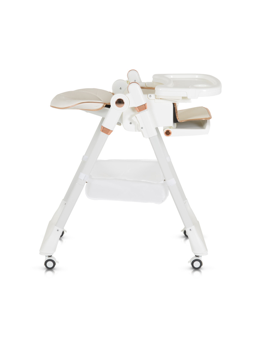 Детски стол за хранене с подарък Lindo бял