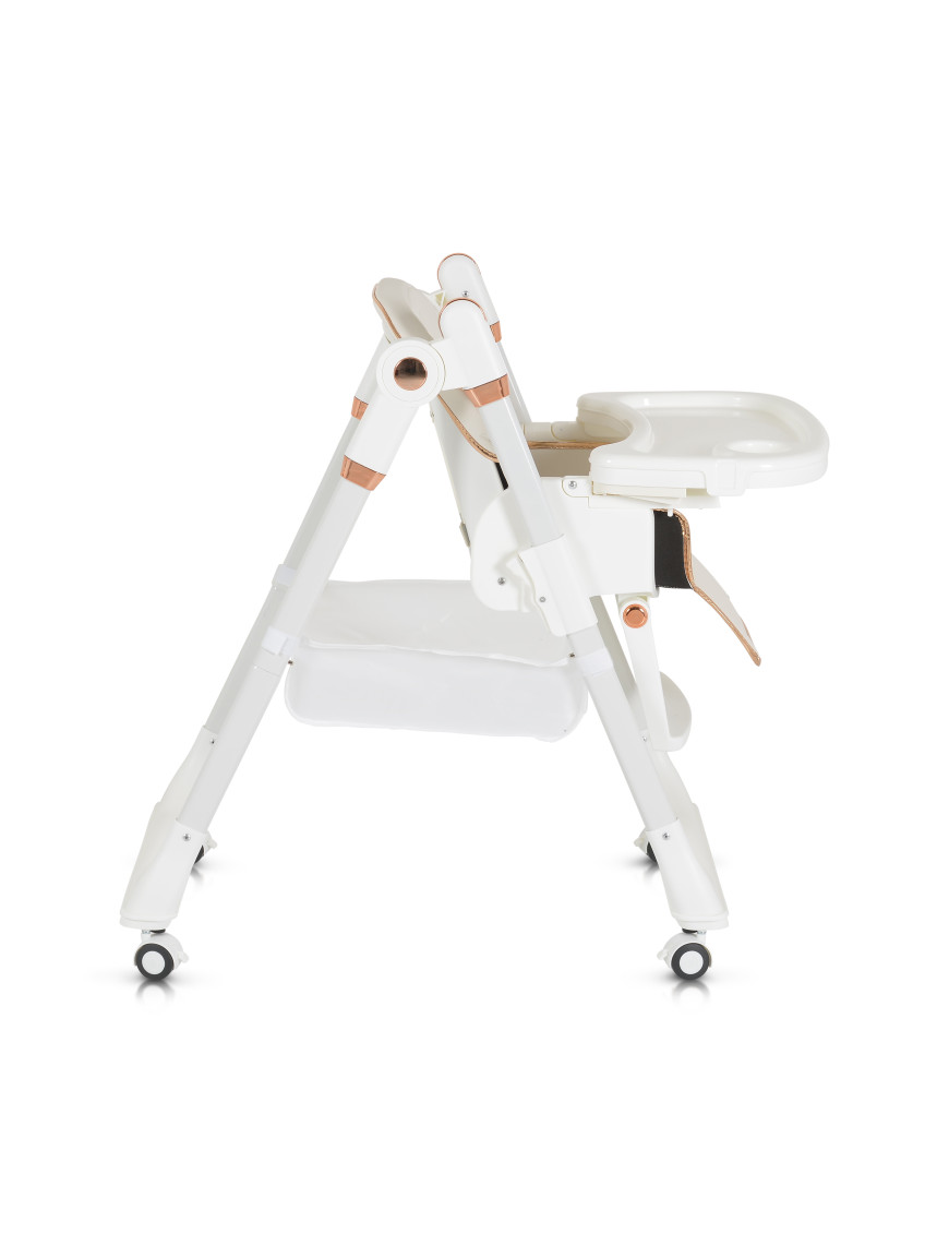 Детски стол за хранене с подарък Lindo бял