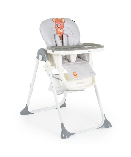 Детски стол за хранене Hunny мече сив