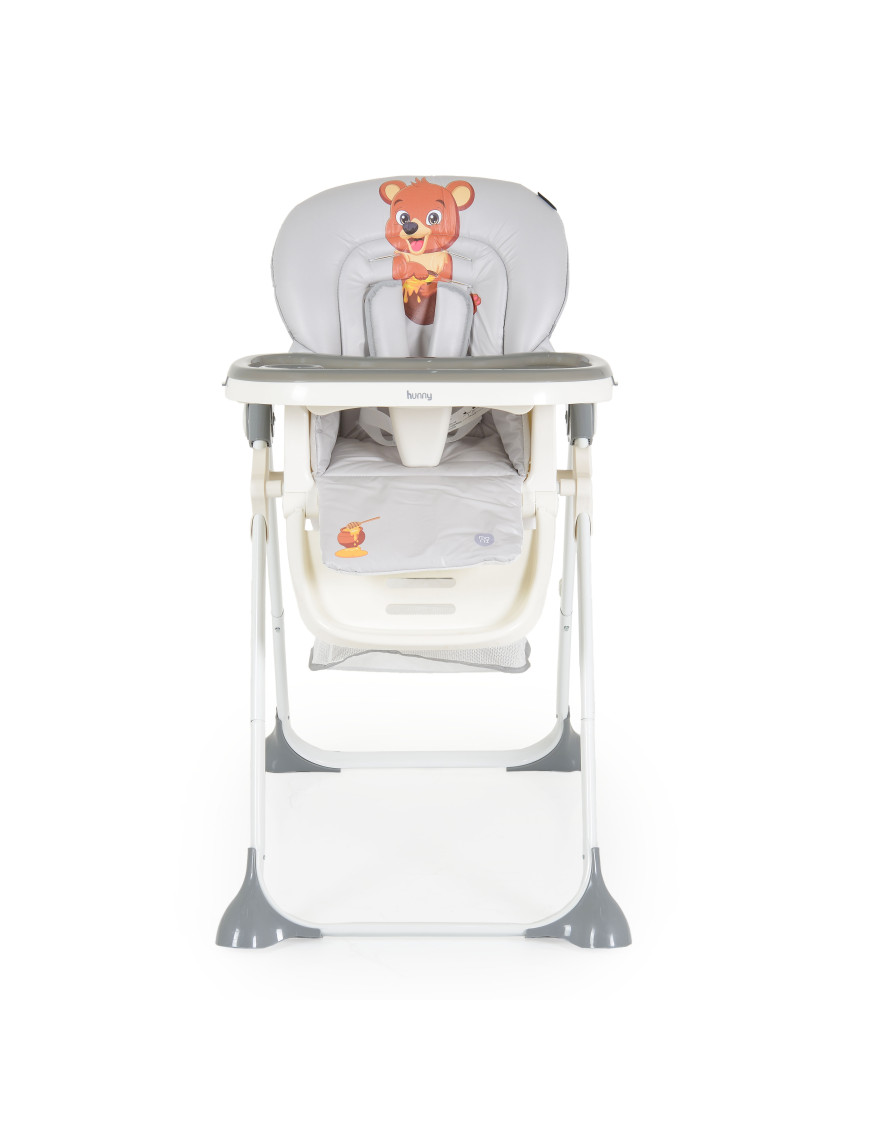 Детски стол за хранене Hunny мече сив