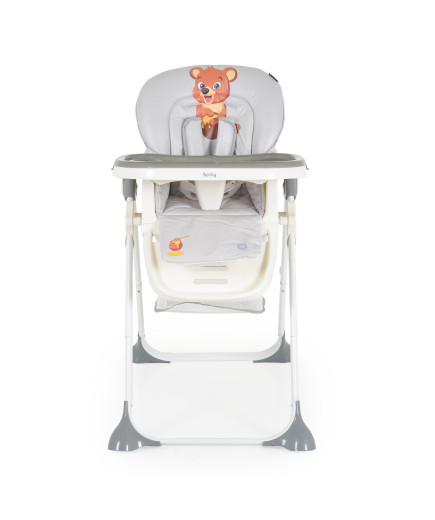 Детски стол за хранене Hunny мече сив