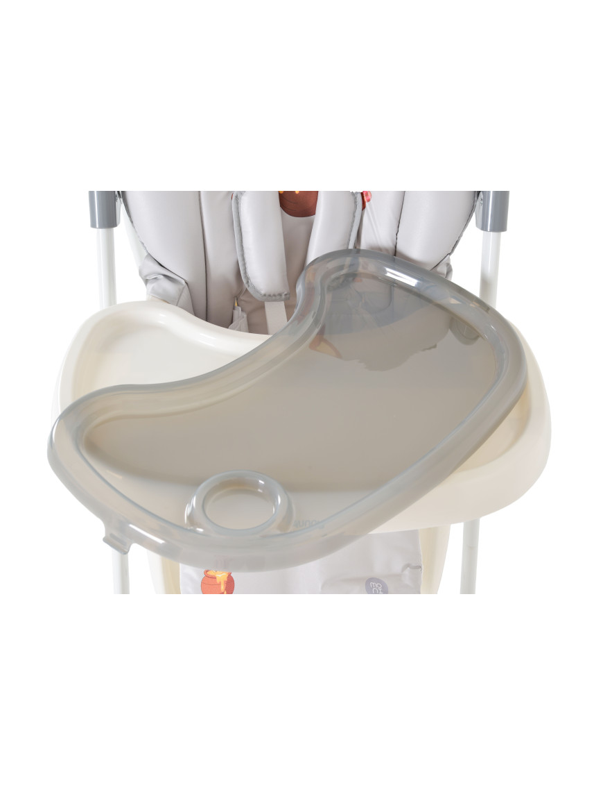 Детски стол за хранене Hunny мече сив