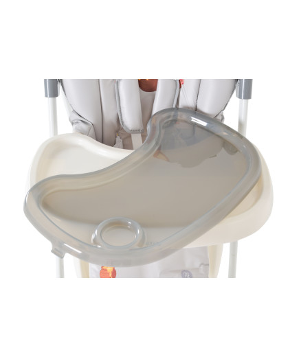 Детски стол за хранене Hunny мече сив