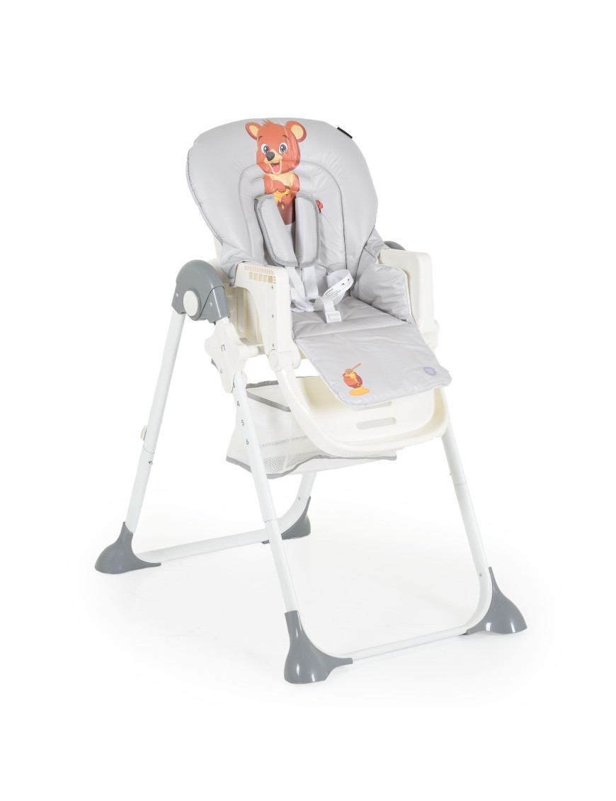 Детски стол за хранене Hunny мече сив