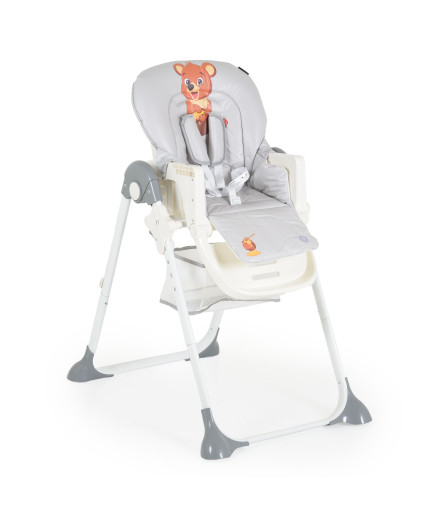 Детски стол за хранене Hunny мече сив