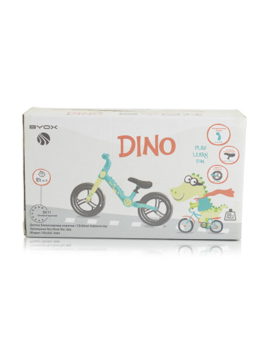 Велосипед балансиращ Dino зелен